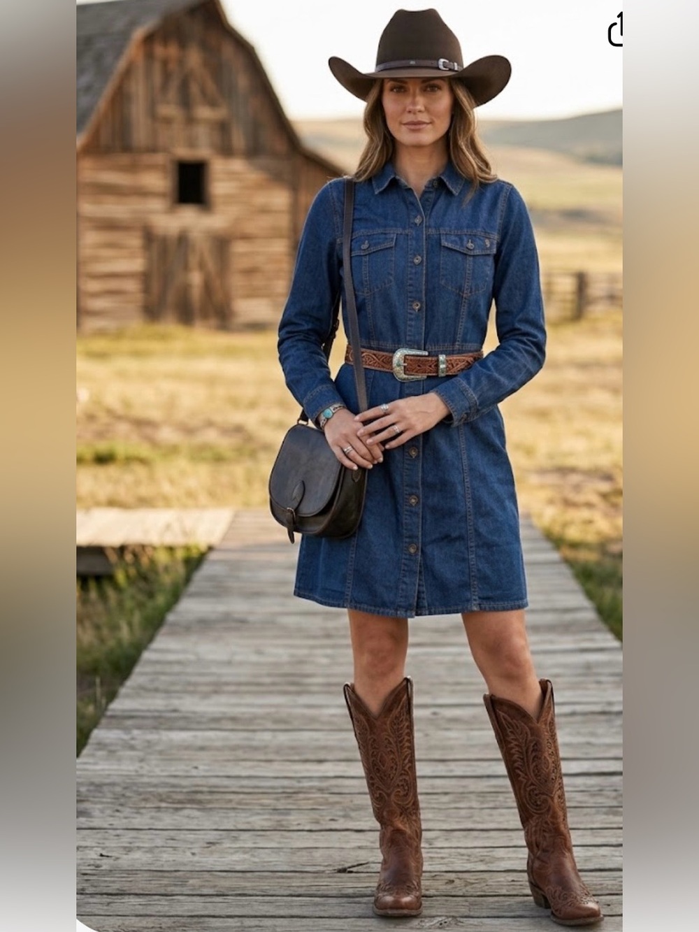 Frye Blue Denim Button-Front Mini Dress